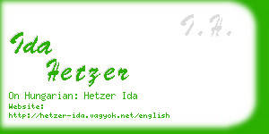 ida hetzer business card